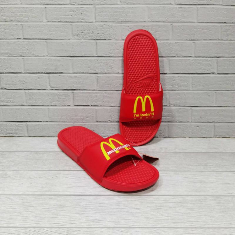 sendal slide nike x McDonald's full merah original