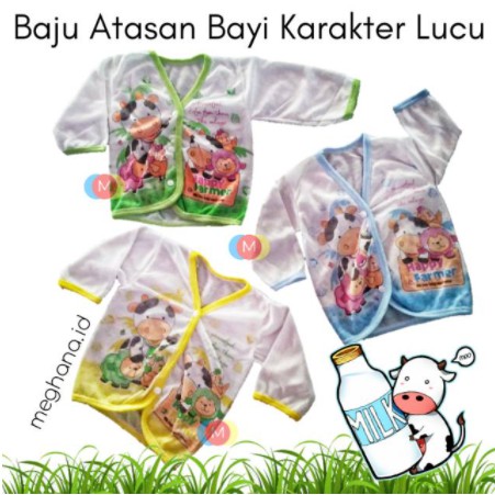 Baju Bayi Lengan PANJANG 0-3 Bulan Boboko Sablon OB Newborn Baju Tangan PANJANG