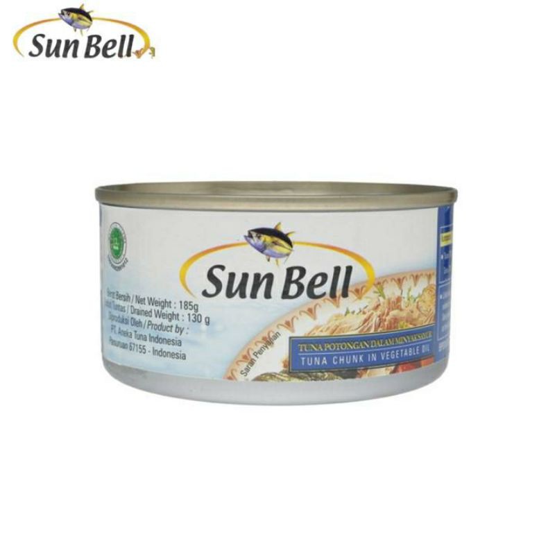 

Sun Bell tuna chunk kaleng 185 gram, Potongan Tuna kaleng Sun Bell