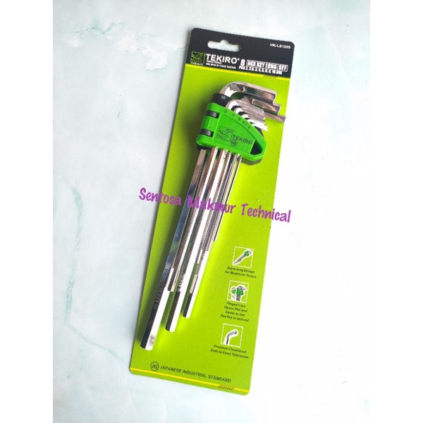 TEKIRO 8 Pcs SET Kunci L Panjang Hex Key Plat Flat Long 8PCS