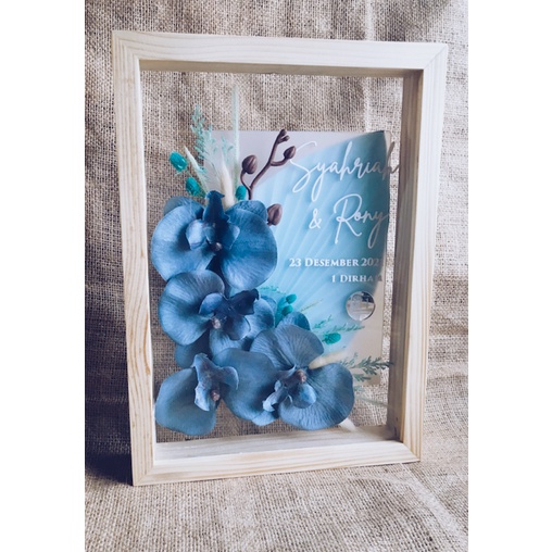 (PO 4 - 10 hari) CUSTOM FRAME MAHAR PERNIKAHAN RUSTIC SIMPLE ELEGANT PASTEL TRANSPARAN/FLOATING FRAM