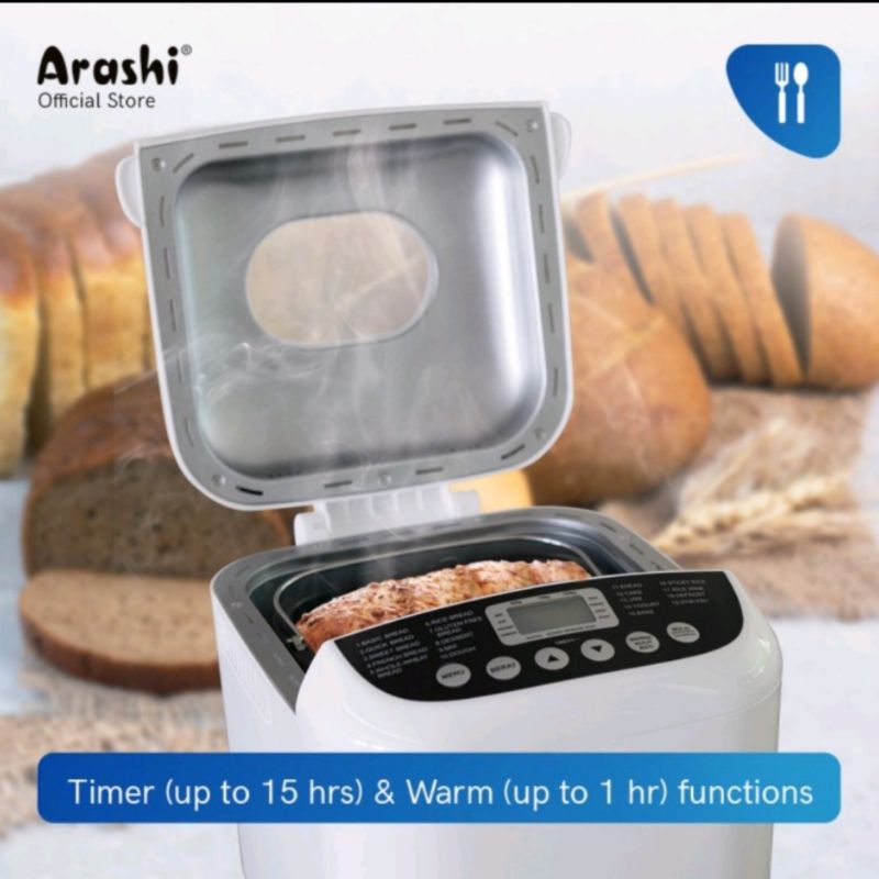 Arashi Digital Bread Maker ABA 2005 / Mesin Pembuat Roti Arashi ABA2005 GARANSI RESMI