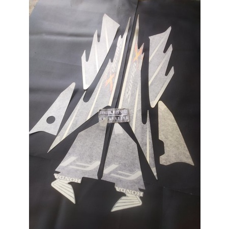 striping stiker sticker lis honda supra x 125 r x125r 125r fi hitam abu abu 2007 2008 original ori a