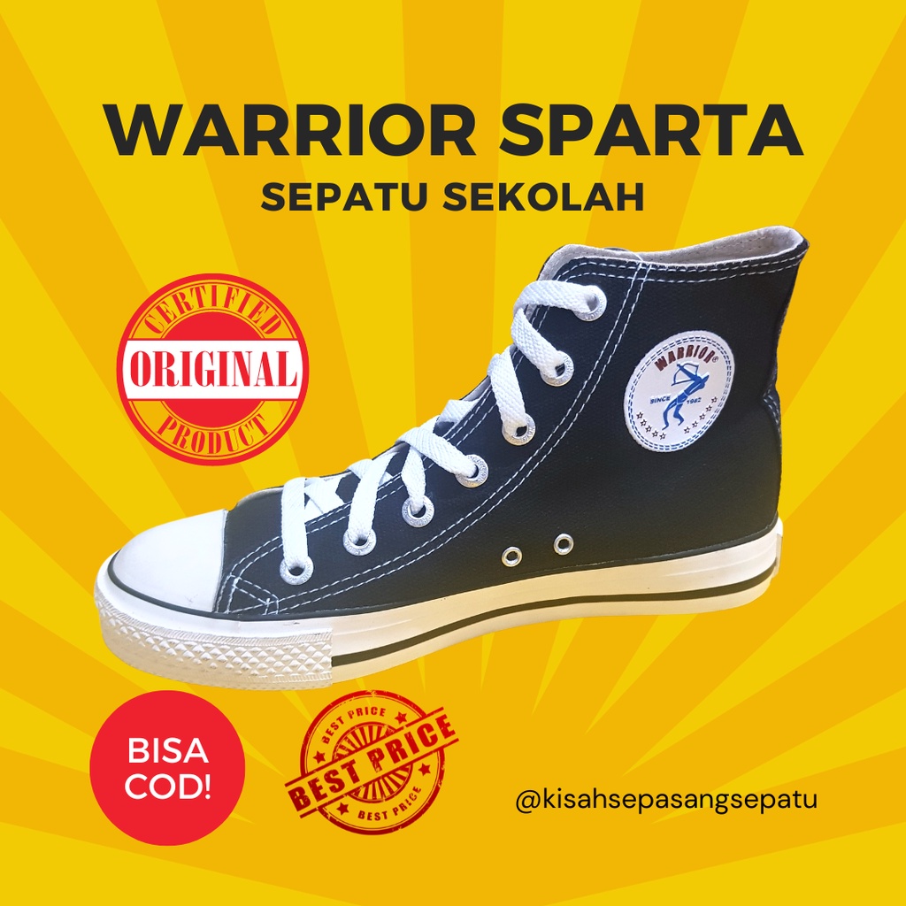 Sepatu Sneakers Hitam Putih - Sepatu Tali Putih - Sepatu Sneakers Kasual - Sepatu Sneakers High - Se
