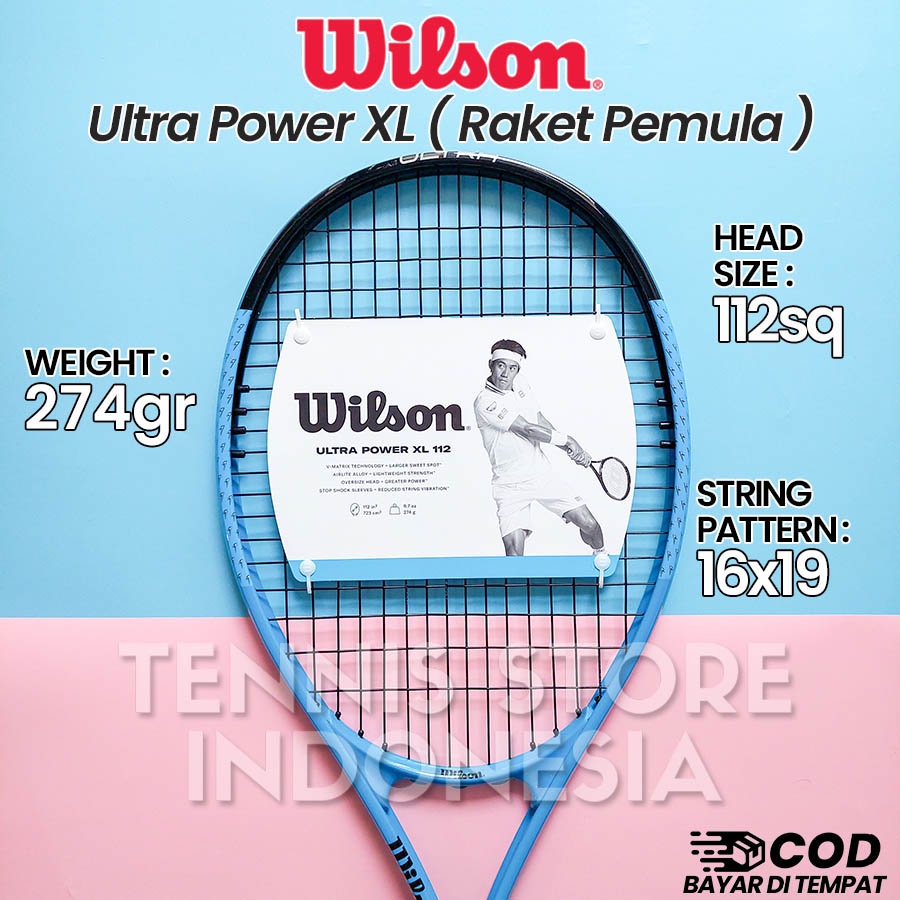 Jual Raket Tenis Pemula Wilson Ultra Power XL 112 sq / 274 gr 2022