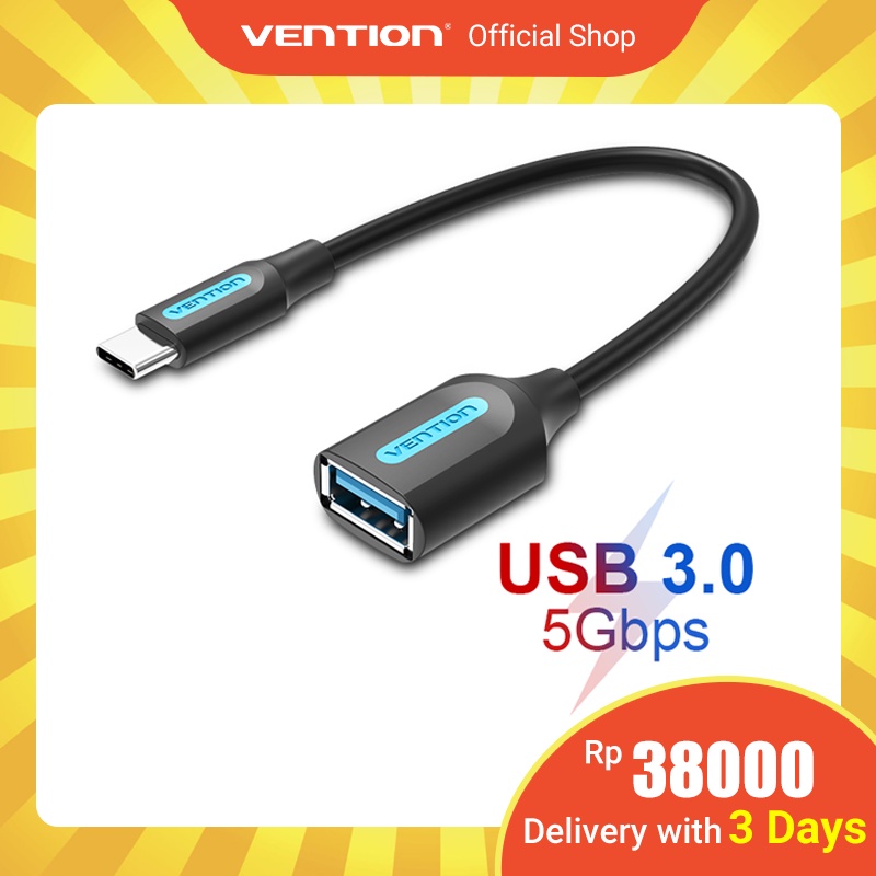Vention Kabel Konektor Otg Usb2.0/3.0 Tipe C 480mbps Untuk Smartphonetablet