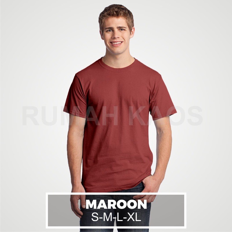 KAOS POLOS LENGAN PENDEK COTTON COMBED 30S-MAROON