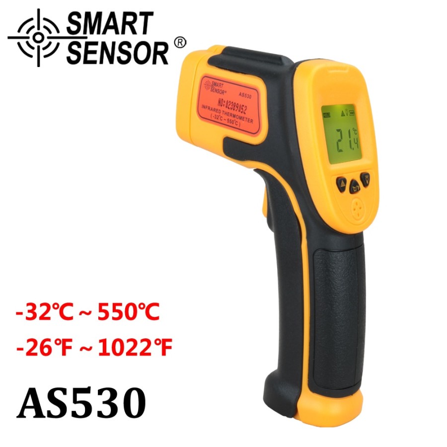 Digital Infrared Thermometer Pyrometer Smart Sensor AS530 bagus awet