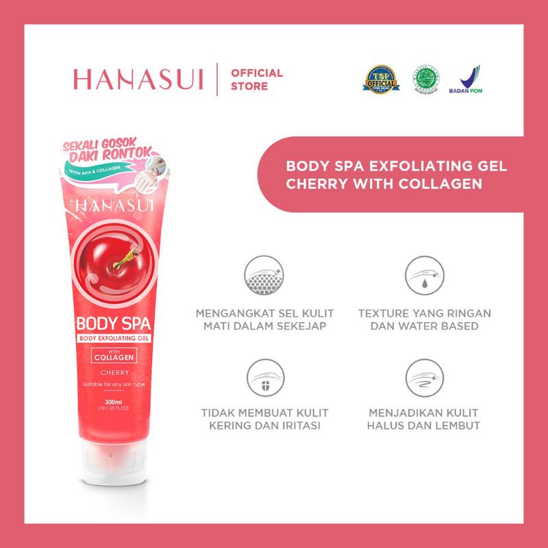 HANASUI BODY EXFOLIATING GEL CHERRY WITH COLLAGEN