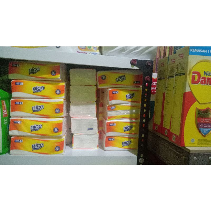 Tissue nice 180 sheets 2ply dan Jolly 250 sheets