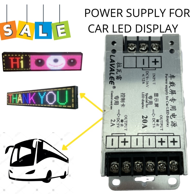 POWER SUPLLY SLIM FOR CAR LED DISPLAY / RUNNING TEXT  5V 20A LAVALEE