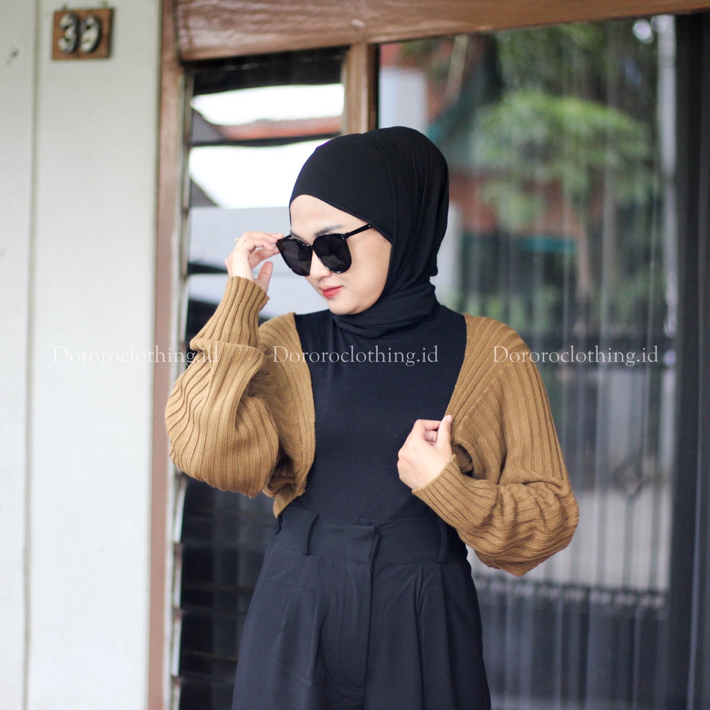 Bolero Rajut Wanita Bolero Liam Oversize Crop Cardigan Wanita Lengan Panjang