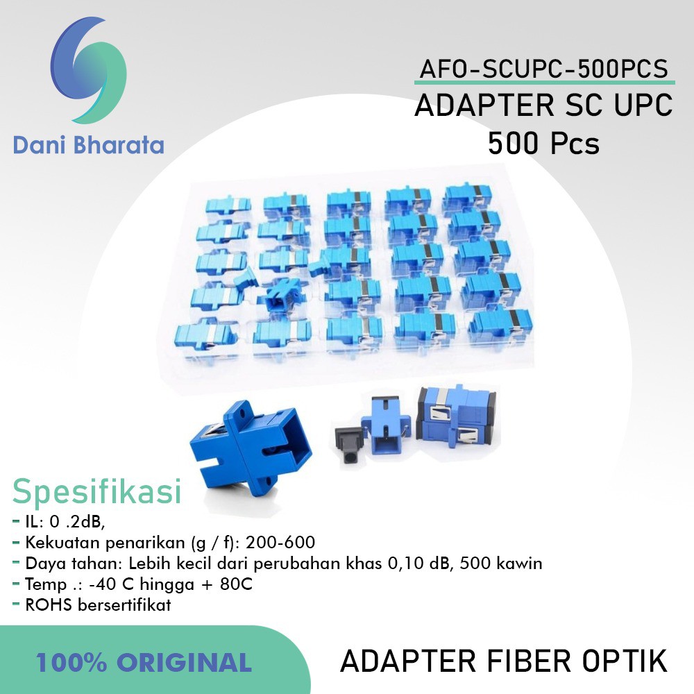 [𝗛𝗶𝗴𝗵 𝗤𝘂𝗮𝗹𝗶𝘁𝘆] Adapter SC UPC Sambungan Konektor Fiber Optik Connector 500 pcs