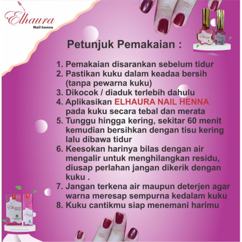 Kutek Halal Elhaura Nail Henna Murah Longlasting Hena Kuku Pacar Inai Viral Famous