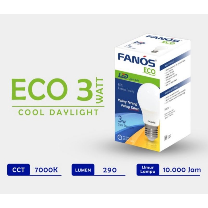 lampu LED fanos eco 3 watt