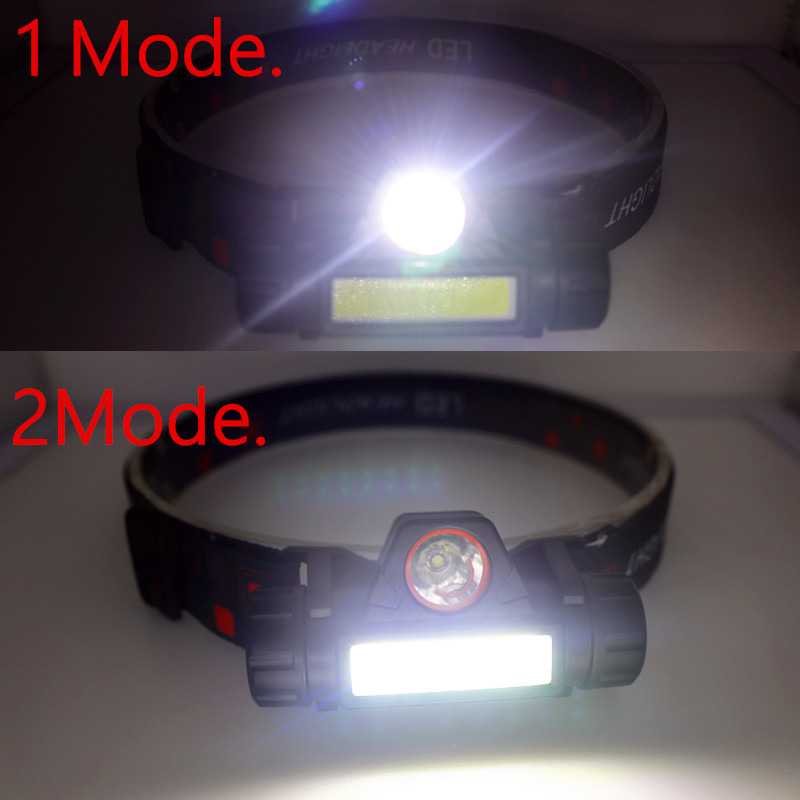 Senter Kepala LED Headlamp Outdoor Waterproof Headlight USB Rechargeable LELITEN LE022 Q5 + COB +  1 Baterai Lithium