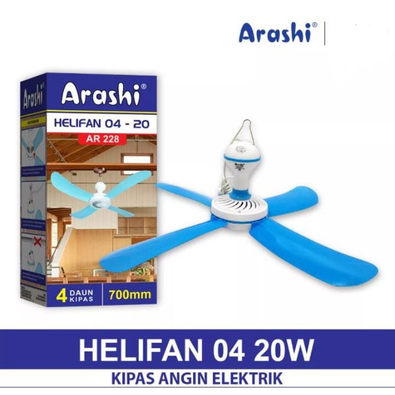 ARASHI Kipas Angin Gantung 20 Watt / Helifan 4 Baling - Garansi 1 Tahun