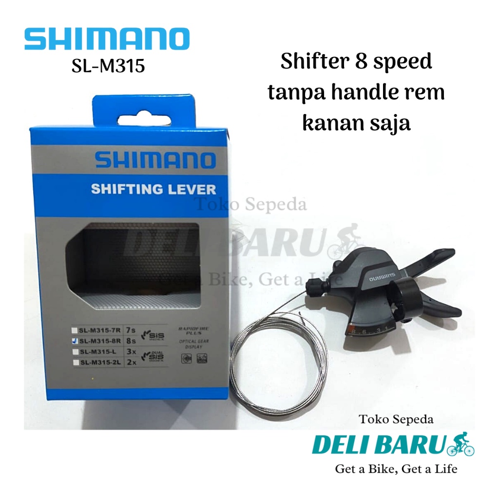 Shimano shifter 8 speed SL-M315 kanan saja operan gigi tanpa handle rem sepeda lipat, MTB