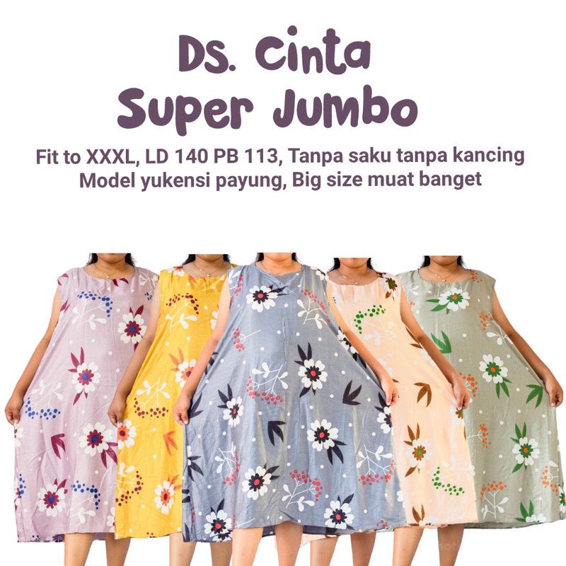 PROMO!! Daster Payung Yukensi Jumbo LD 140 BISA PILIH MOTIF/ Daster Yukensi Super Jumbo/ Daster XXXL-4
