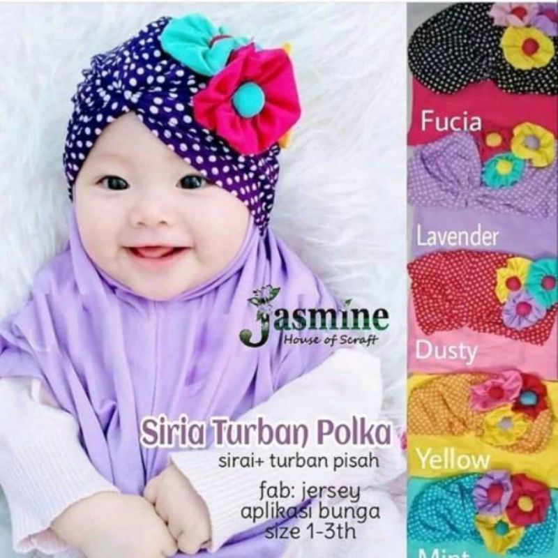 HIJAB ANAK BAYI LUCU 0-2 TAHUN JILBAB + TURBAN 2IN1 ANAK LOL LED MUSIK BUNGA