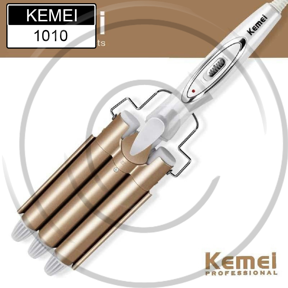 CT-KM-1010 / Kemei Catokan Pengeriting Rambut (Curly) Premium 3 Tabung Limited