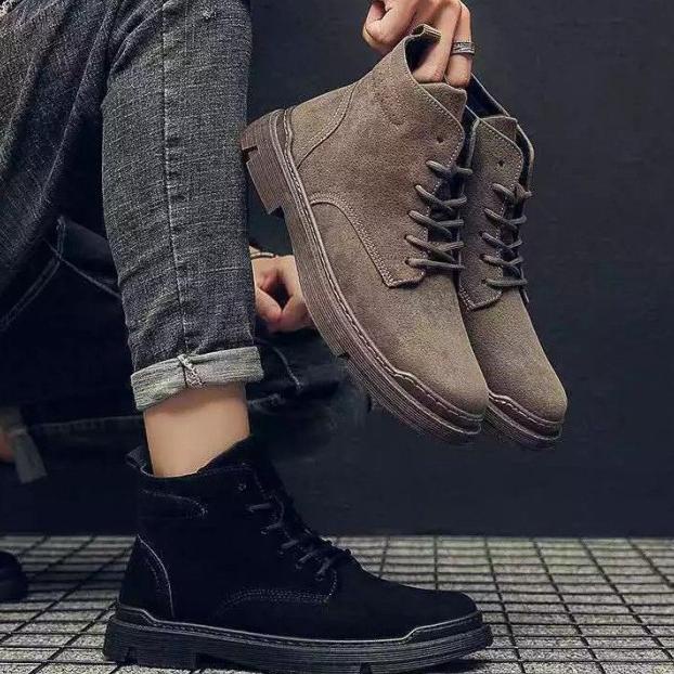 NEW ARRIVAL - SEPATU BOOTS CASUAL PRIA IMPORT KOREA STYLE KULIT