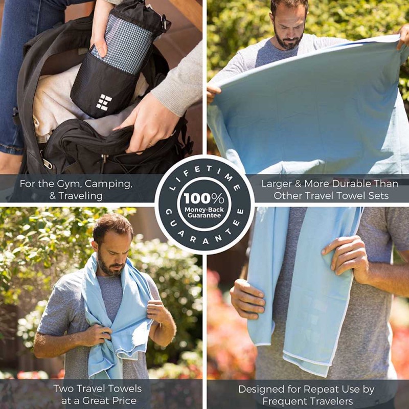 Handuk Travel Bepergian Outdoor Cepat Kering Quick Dry 2Pcs