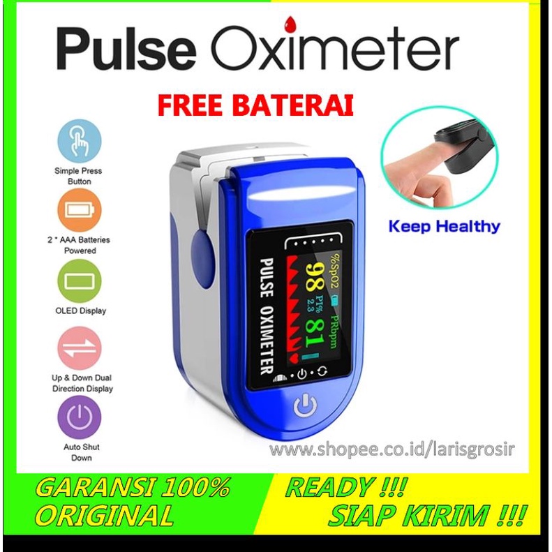 Jual Fingertip Pulse Oxymeter Oximeter SPO2 LCD Full Colour LK88 ...