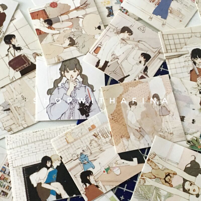 

Sticker Aesthetic | 40 pcs Korean Couple Illustration | SHOPWITHAFINA