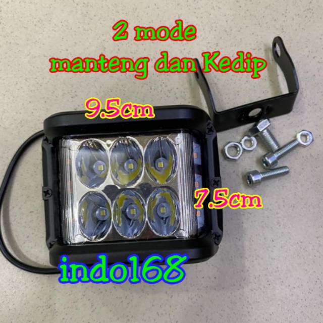 Lampu Tembak 6 Led 2 Mode Diam dan Flash