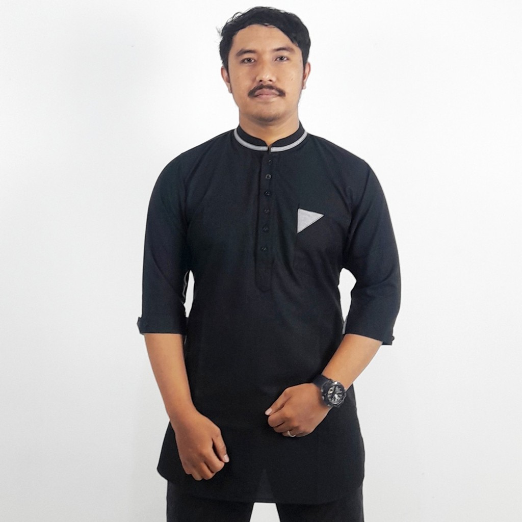 Kurta Muslim Pakistan [ Real Pict ] Pakaian Pria Muslim Baju Koko Qurta Muslim Ramadhan