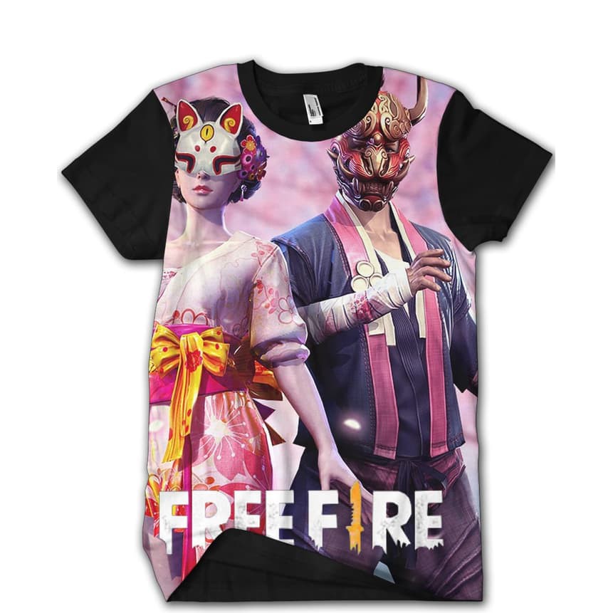 T SHIRT KAOS DISTRO PRINTING 3D BAJU PRIA GAME GAMES FREE FIRE 7 - free fire - kitsune bundle