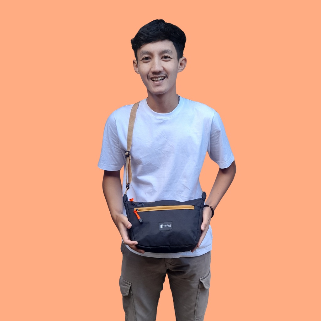 Rancis Jaya - Tas selempang Pria Bahan D300 | Slingbag Unisex | Tas Pria YLTD Terlaris