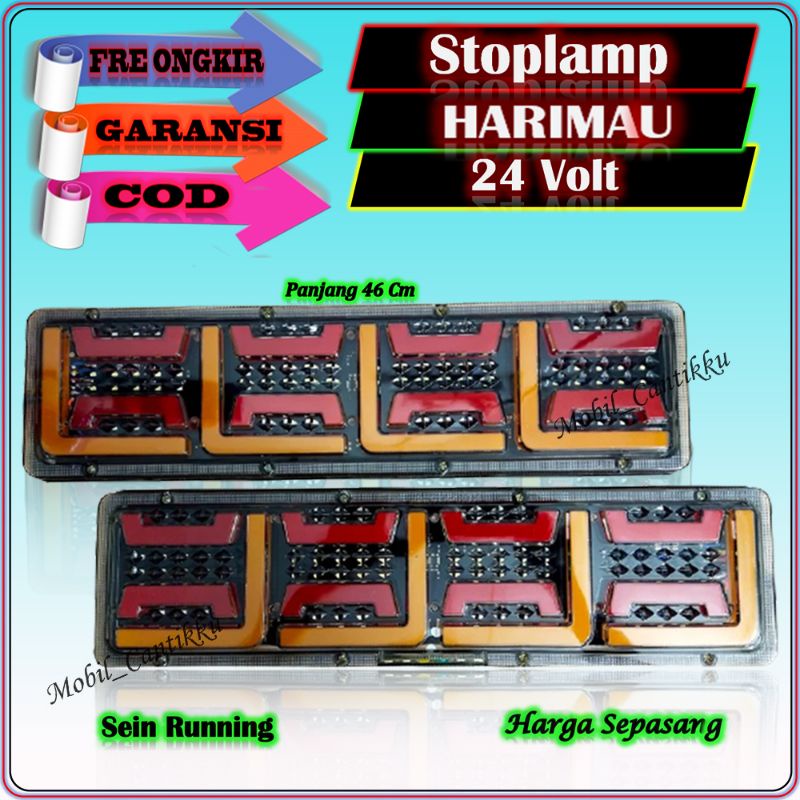 Variasi Lampu Rem Led Stop Lamp Stoplamp Bulat Mobil Truck Truk Canter Tronton 12 Volt / 24 Volt