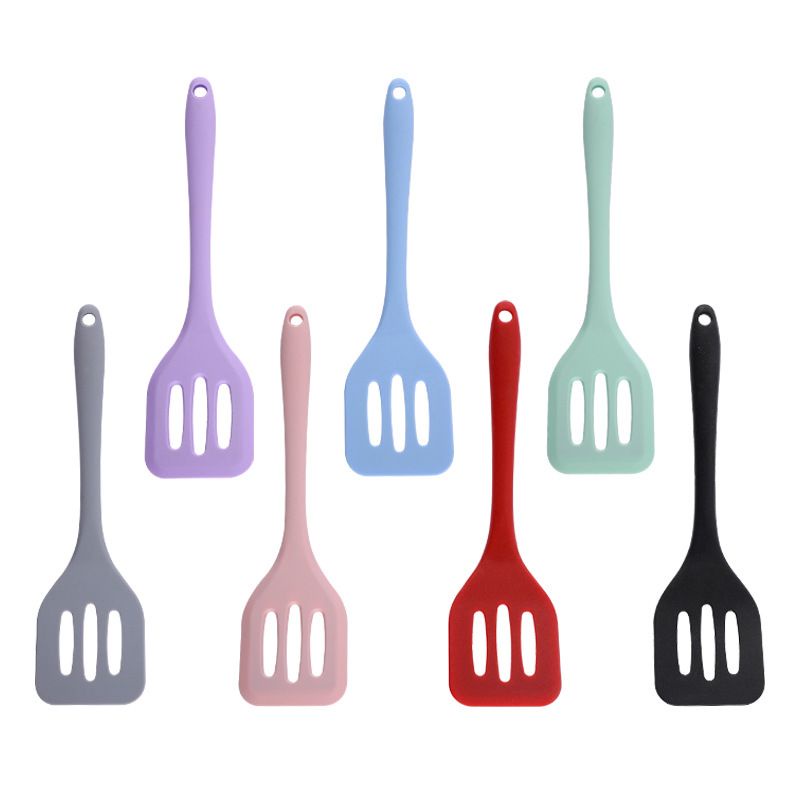 small silicone slotted cooking turner / sodet masak kecil bolong / mini flipper 20.5cm