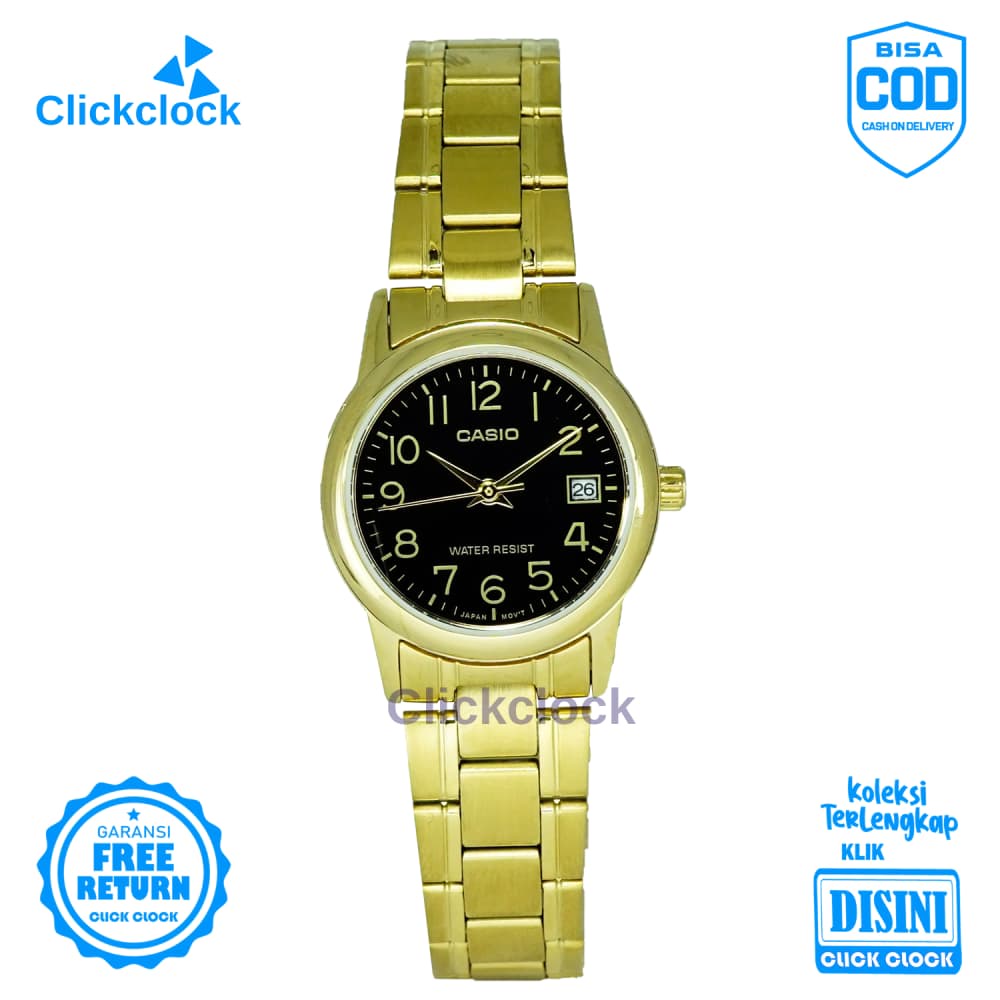 Jam Tangan Analog Wanita Formal Stainless bestquality Casio LTP-V002G-1BUDF Aksesoris Original