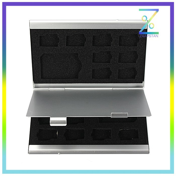 Metal 18 in 1 Aluminium 16 Micro SD + 2 SD Card Storage Box - JJC - Wh