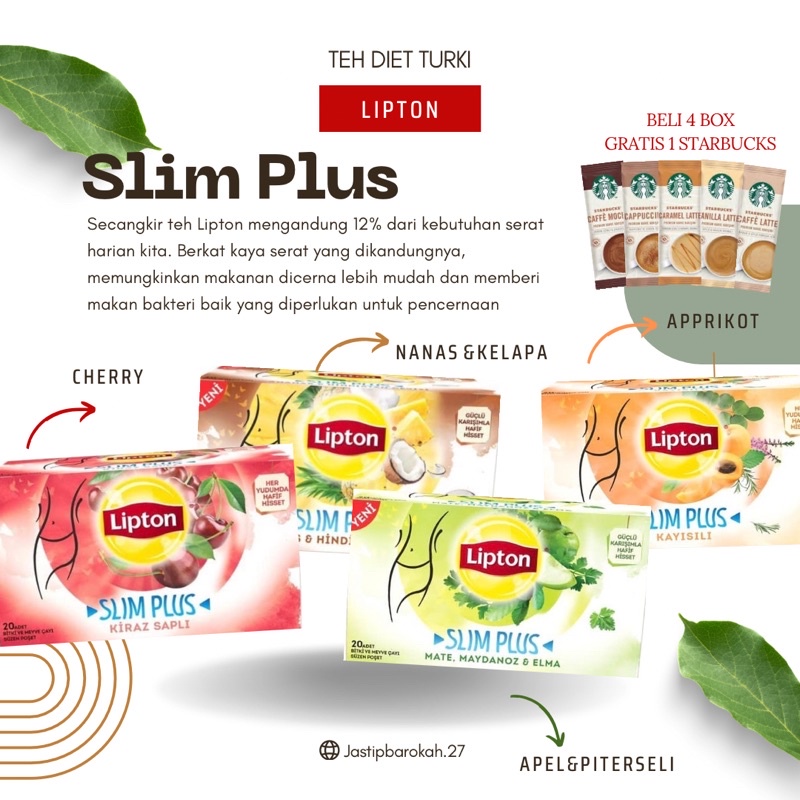 

TEH LIPTON SLIM PLUS DIET LANGSING TURKI HERBAL SEHAT AMAN