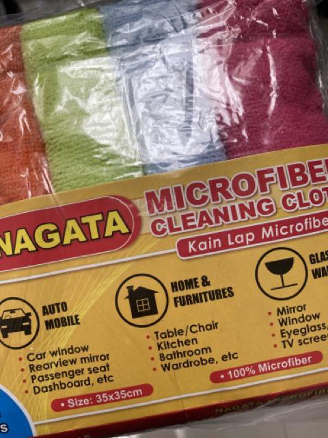Kain Lap Microfiber Nagata (isi 4) / Daya Serap Sangat Bagus Dan Awet- Produk Original