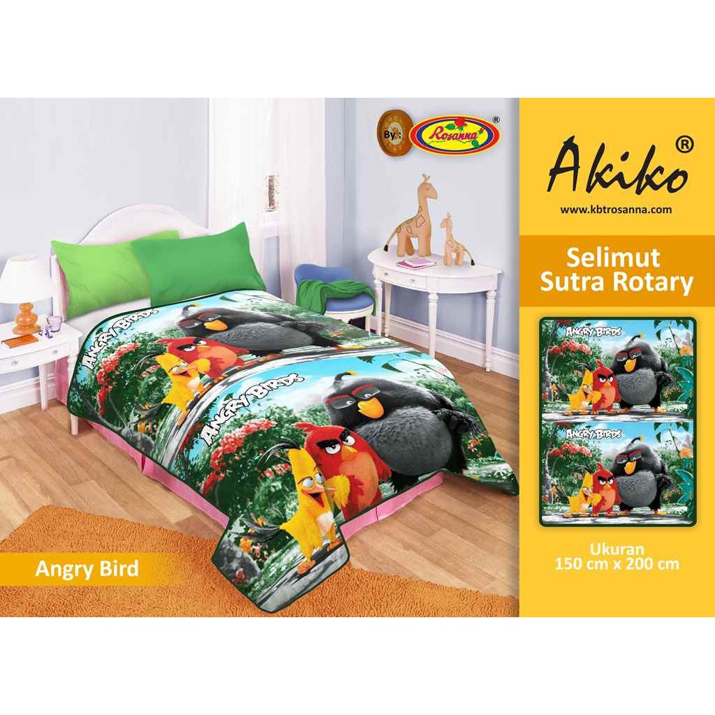 Selimut Akiko by Rosanna motif angry bird size 150 x 200