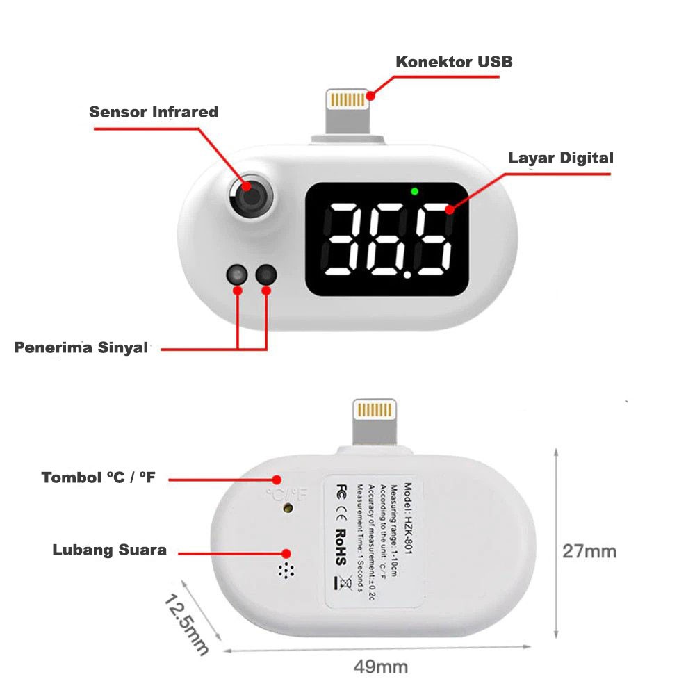 Termometer Digital Infrared Termometer Infrared Digital Thermometer Digital Infrared R483