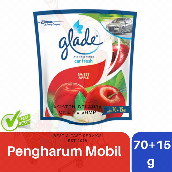 GLADE Car Sweet Apple 70+5 g Pengharum Mobil Parfum Mobil Car Perfume