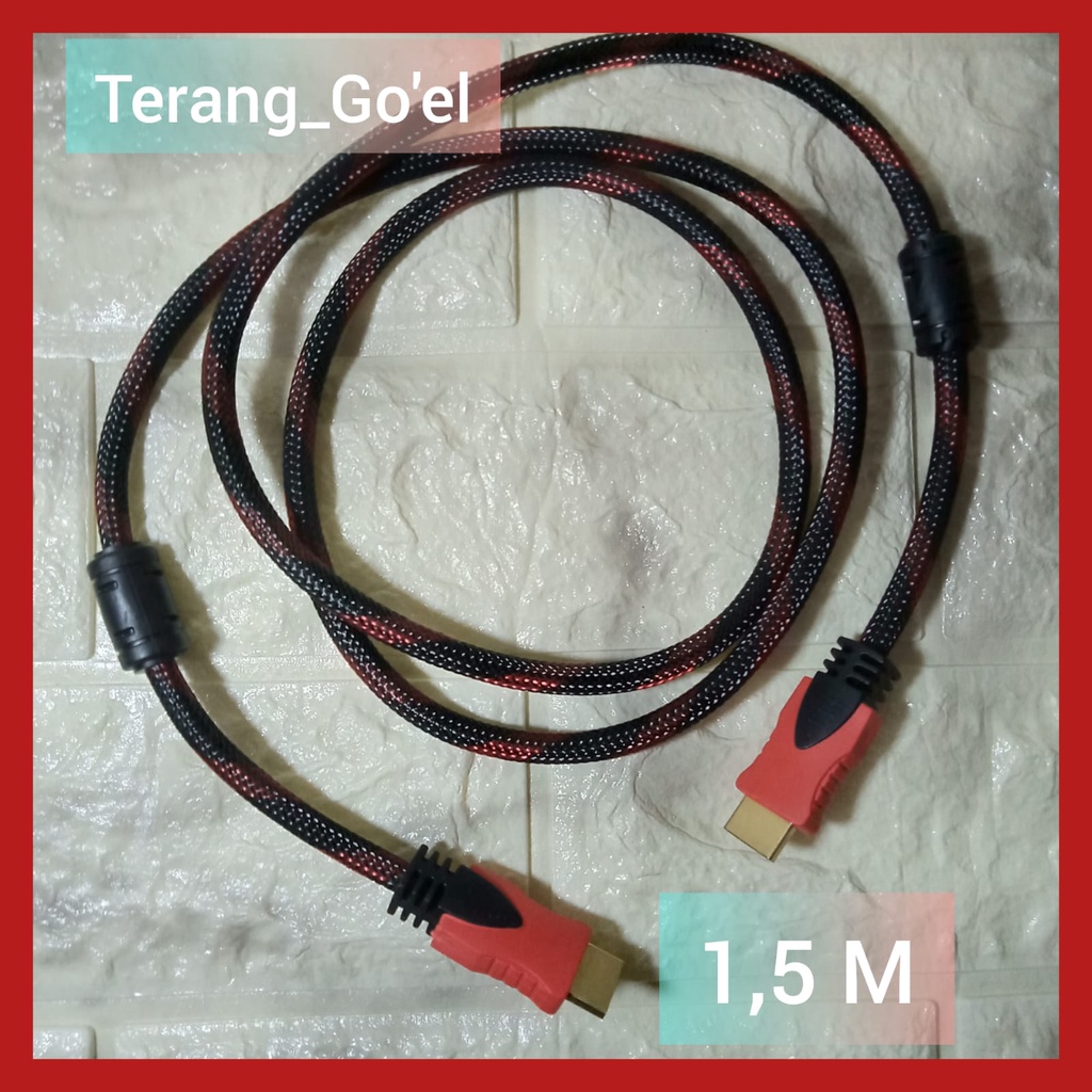 KABEL HDMI TV TO HDMI 1,5M/ 3M/KABEL SET TOP BOX/ KABEL HDMI SERAT JARING/ CABLE HIGH QUALITY/ HIGH SPEED