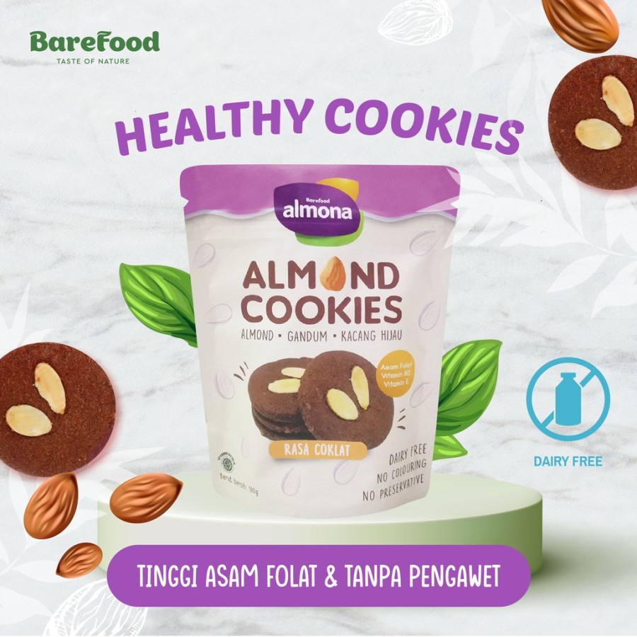 Almona Almond Brownies  Cookies Dairy Free Almon Healthy Snack Cemilan Sehat Tanpa Pengawet Booster Pelancar ASI