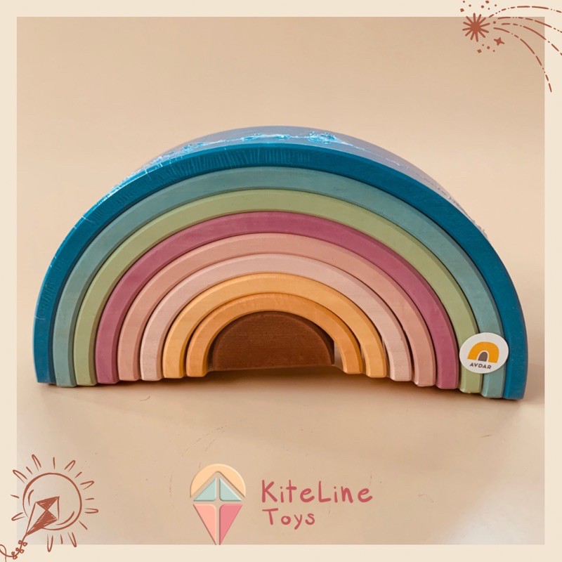 Avdar Medium Pastel Rainbow Stacker Wooden Toys Original