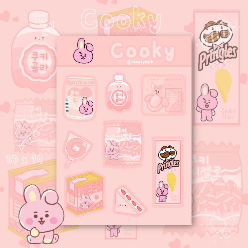 

BTS BT21 Korean mart cooky sticker sheets