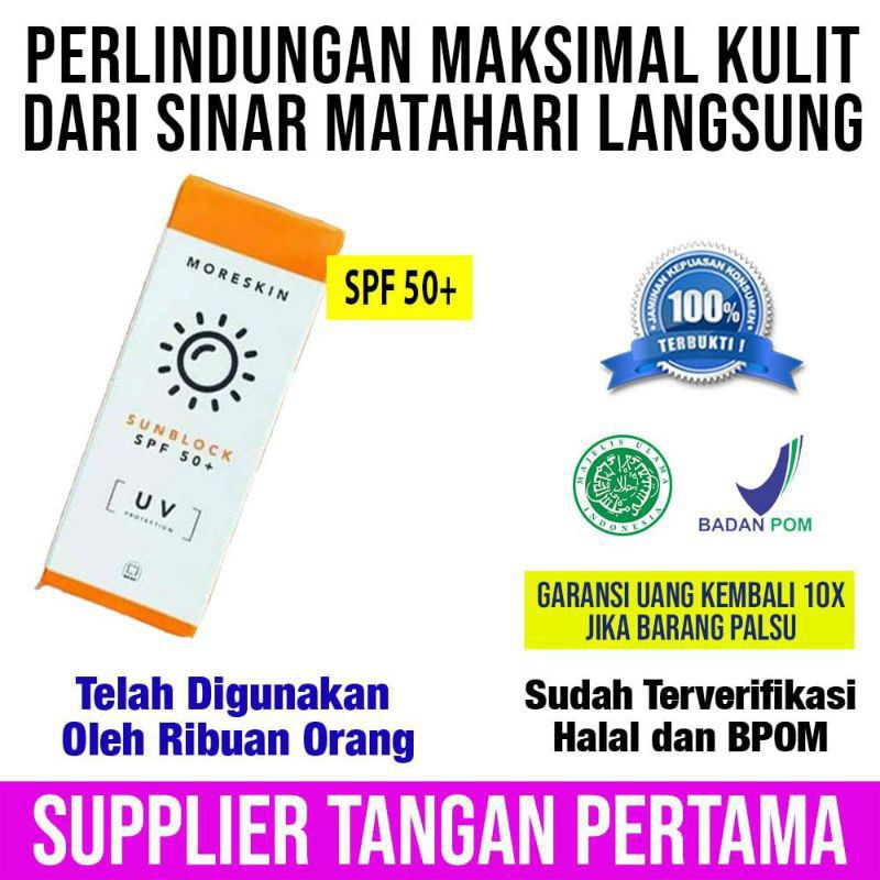 Sunblock wajah - Moreskin sunblock - Pelindung wajah dari sinar matahari - Sunblock spf 50 - Alas ma