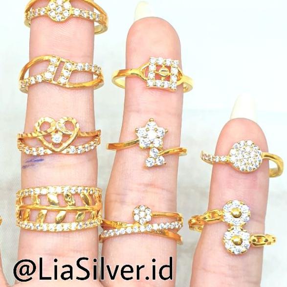 ✾ Cincin SILVER 925 - Perak Lapis Emas Kuning ♛