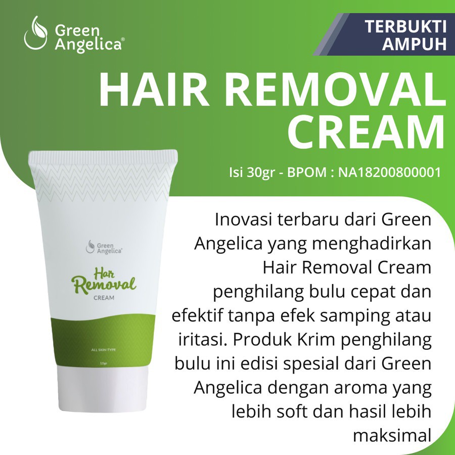 HAIR REMOVAL GREEN ANGELICA (PENGHILANG PERONTOK BULU TERCEPAT) ORIGINAL BPOM