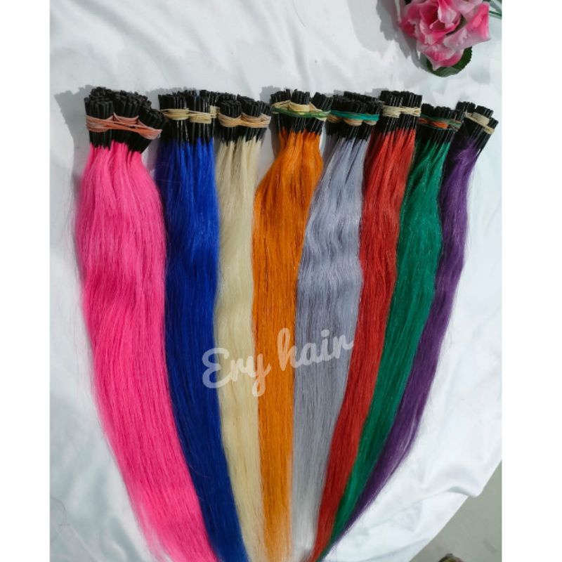 sambung rambut 60 cm warna warni